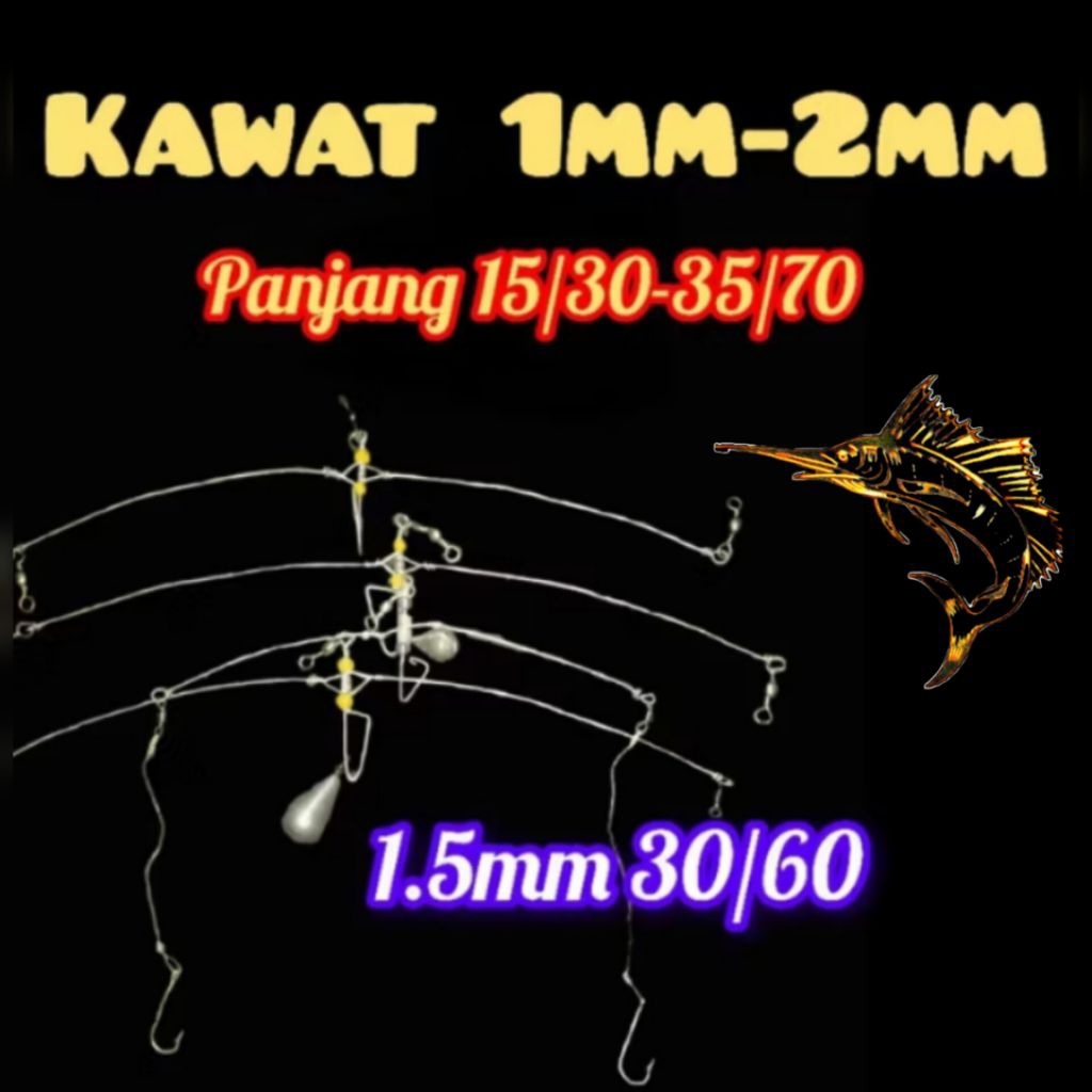 fishing steel rangkaian pancing Lingara, ranggung, papiti, petuding, ladung model (+) swivel (+) rol