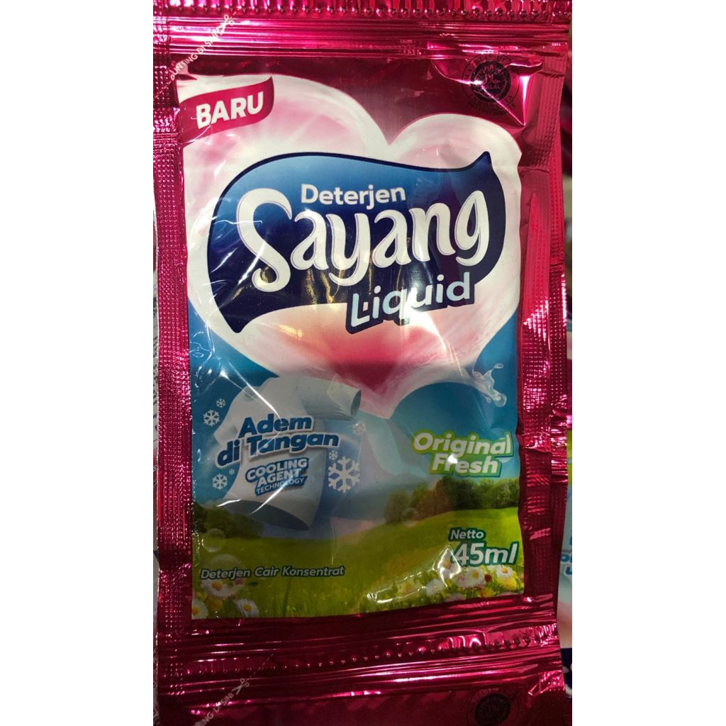 1 dus sayang detergent liquid konsentrat rose sachet |45/48 ml| 120 pcs| 10 rtg