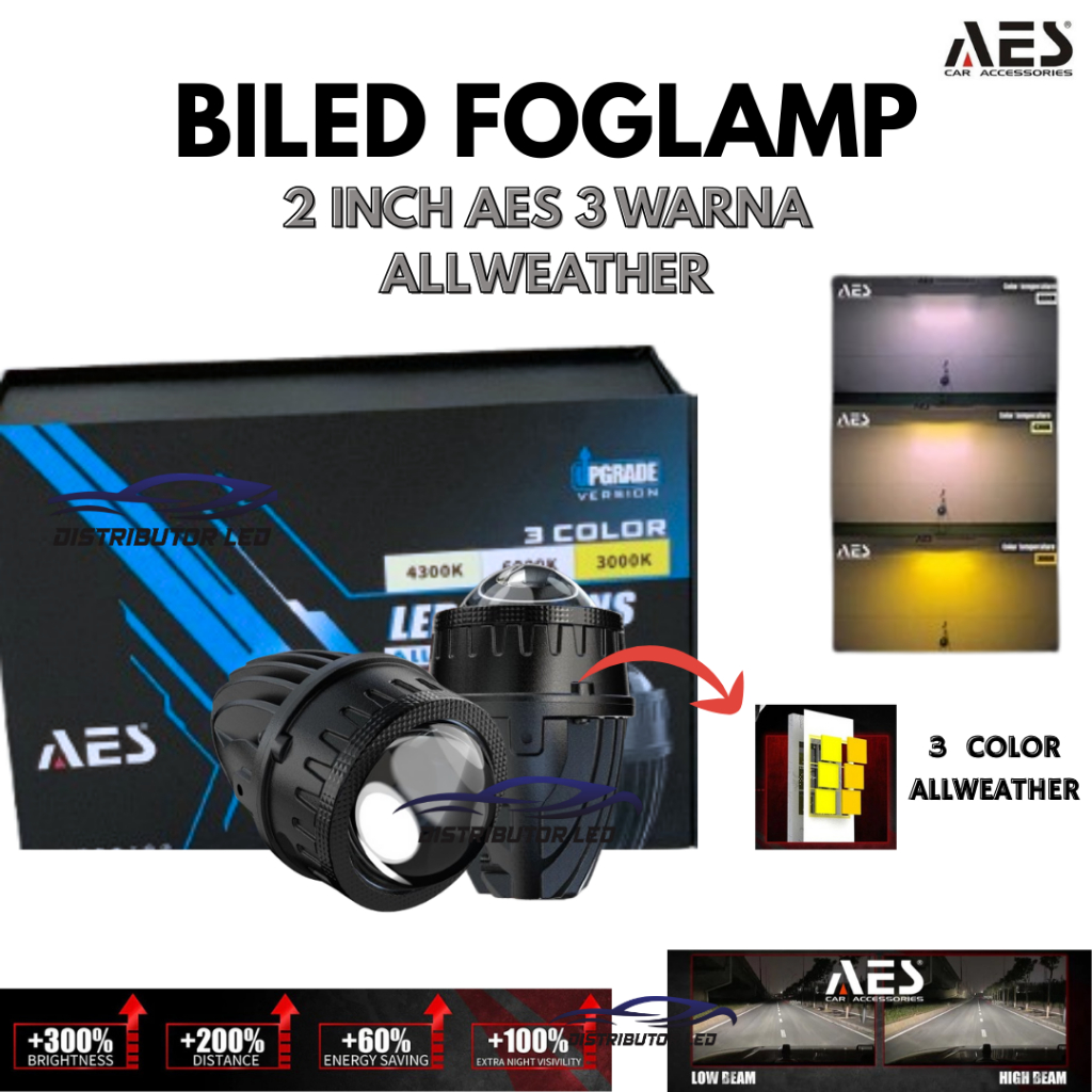 BILED FOGLAMP 2 INCH AES 3 WARNA ALLWEATHER