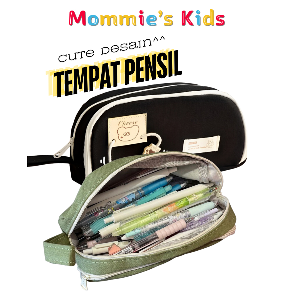 

Tempat Alat Tulis Siswa Aesthetic - Tas Pensil Besar Material + Resleting Premium Desain warna solid/New Ultra Large Capacity Pencil Case Simple Stationery Box Minimalist Pen Pouch for Students School Stationery Supplies MK921