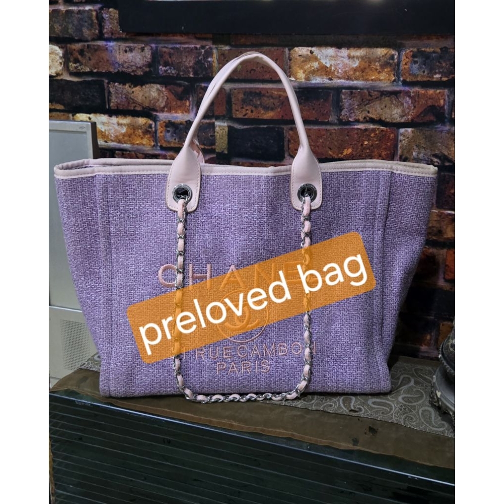 Tas preloved sz 35-40cm warna soft pink lilac