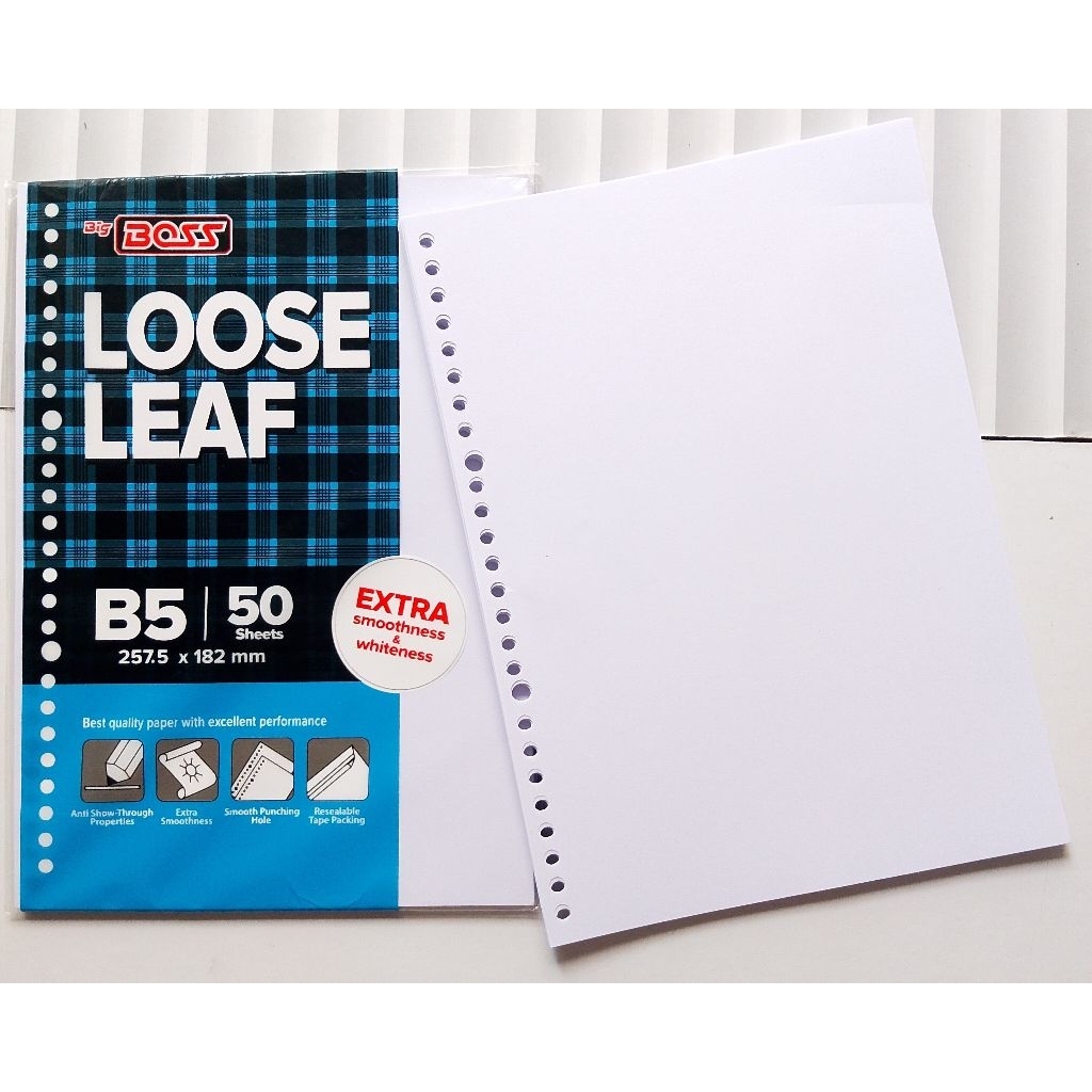 

ISI BINDER /LOOSE LEAF UK-B5 50 LEMBAR/ BBO GARIS DAN POLOS/ 20 LUBANG