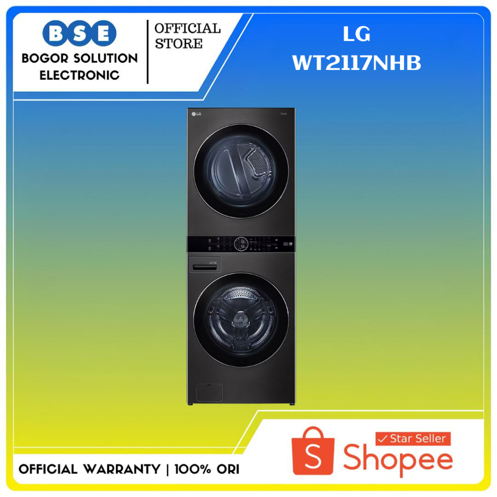 Mesin Cuci dan Dryer LG WT2117NHB 21/17Kg LG Object WasherTower