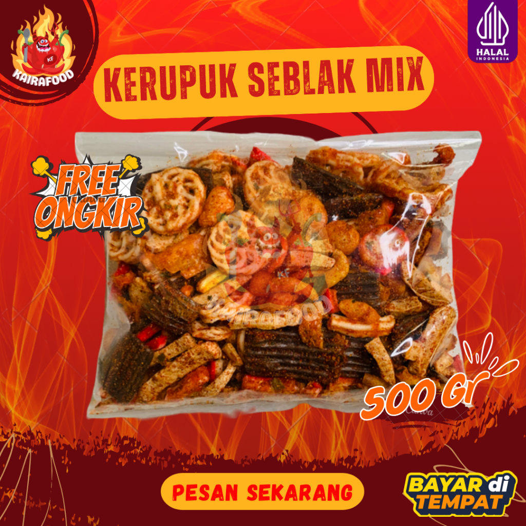 

500 GR KERUPUK SEBLAK CAMPUR / MIX PEDAS