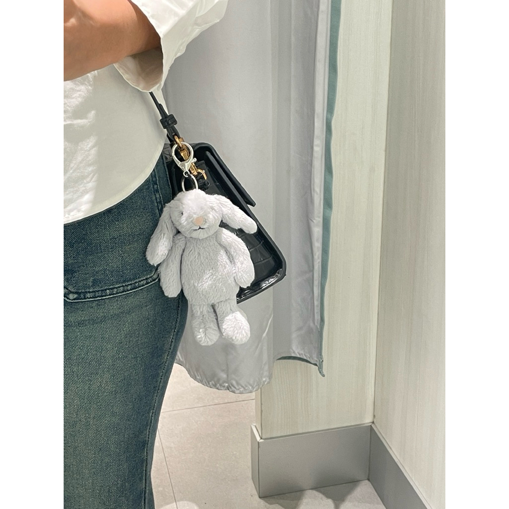 jellycat keychain bashful bunny silver
