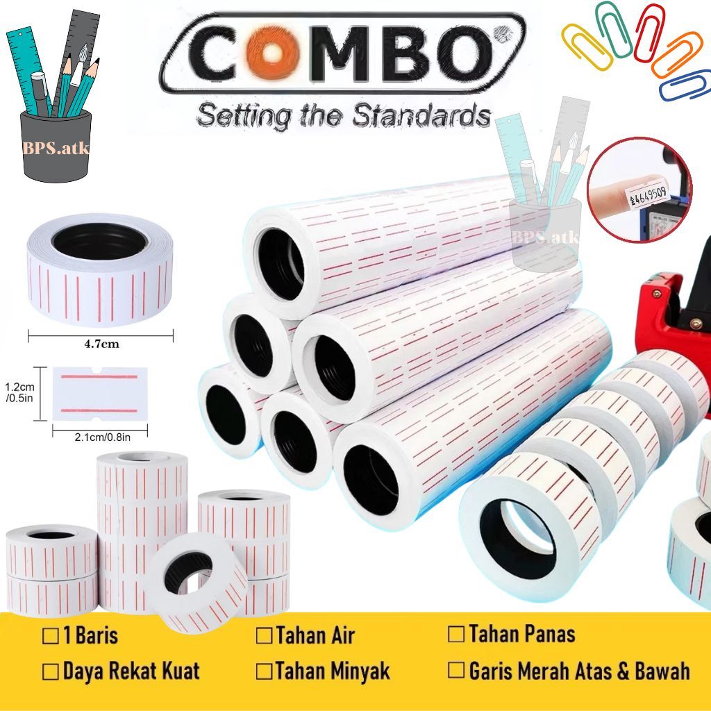 

(1 Roll 10 pcs) COMBO Price Label 1 Line / Label Harga 1 Baris