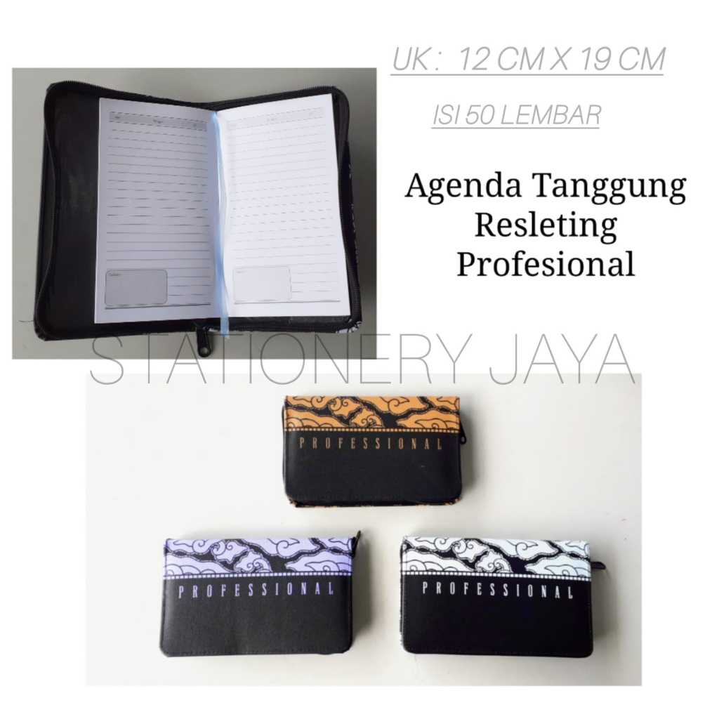 Agenda Batik Kulit Resleting Profesional