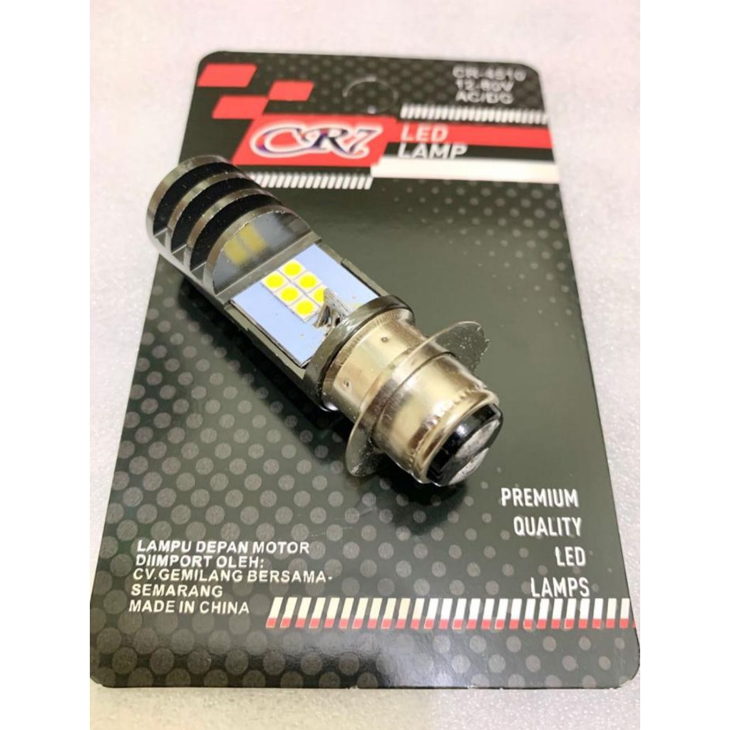 Lampu Utama Motor LED H6 2 Sisi 12 Mata Titik Led AC DC High Low Universal H6 12 Mata Led