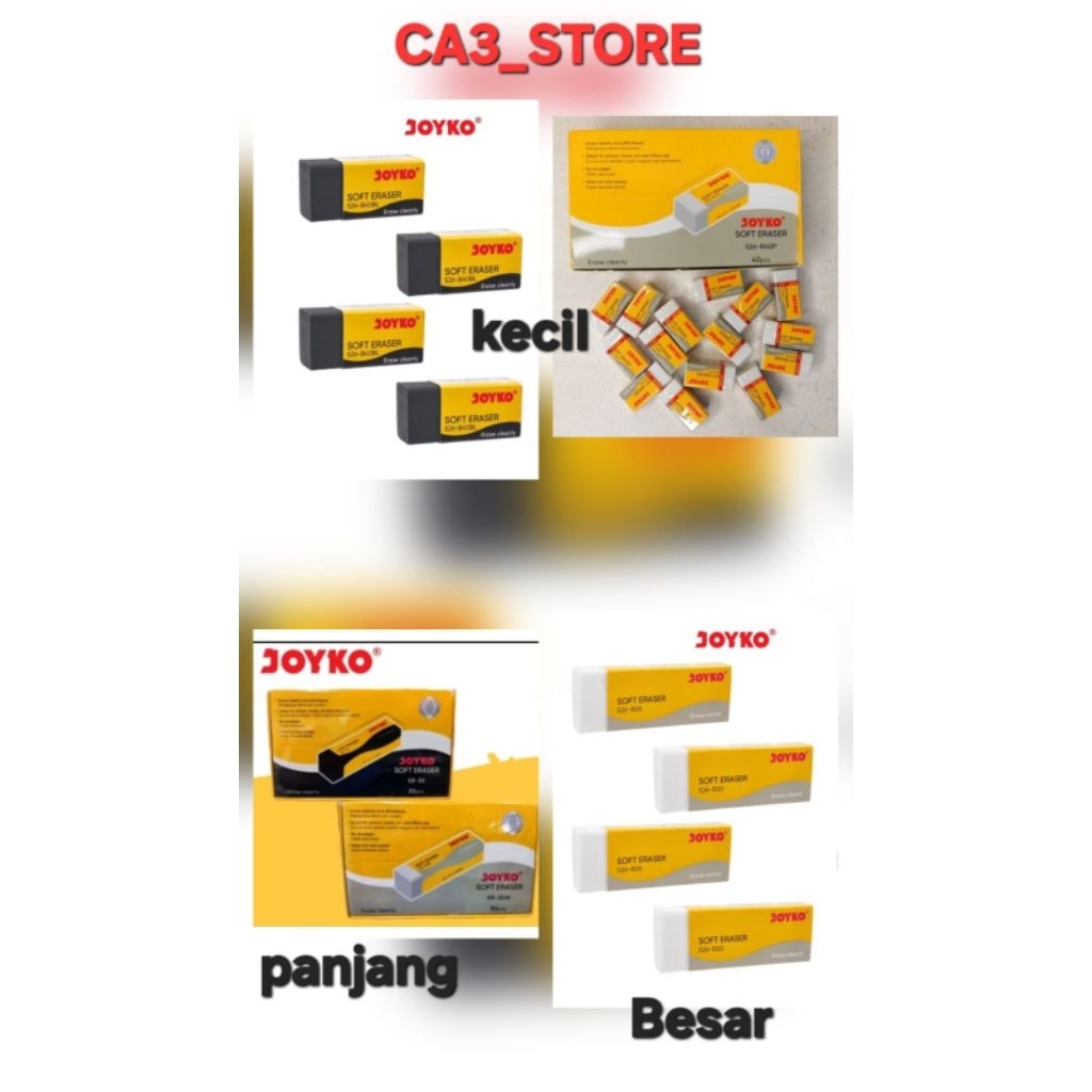 

Erraser / penghapus JOYKO kecil 526-B40BL / Panjang EB-30 dan Besar B-20