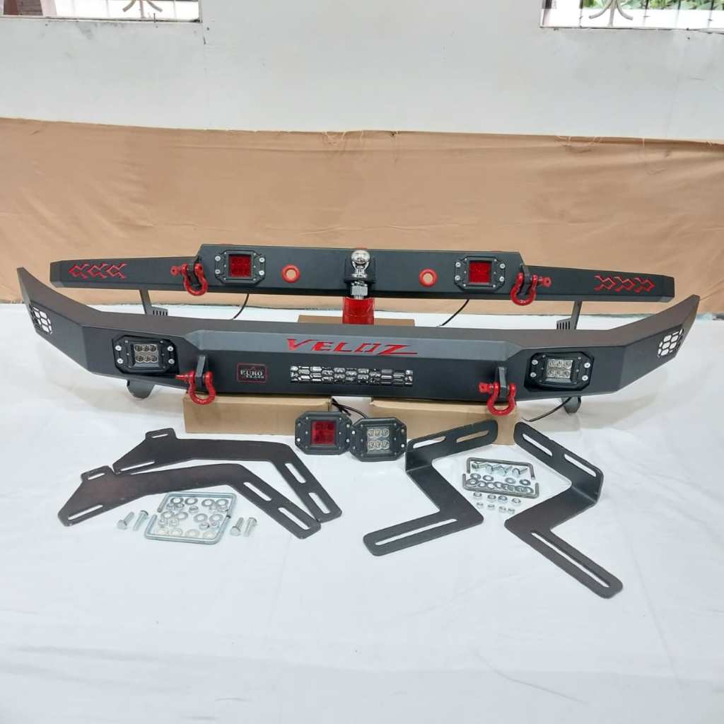 Towing Depan & Belakang Toyota Veloz 2022 Pelindung Bumper Model Custom Mini + Lampu Cadangan