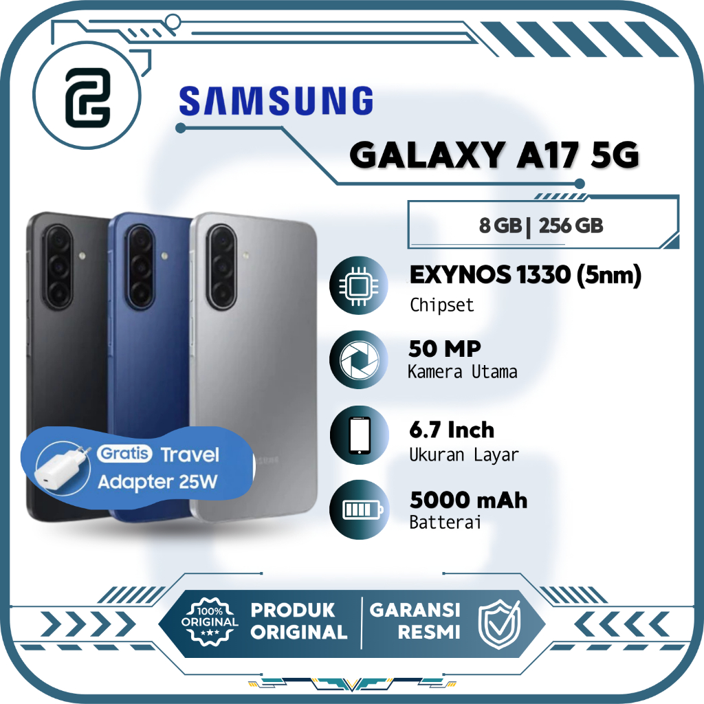 Samsung Galaxy A17 5G 8/256GB Super Amoled Exynos 1330 Handphone Murah Garansi Resmi