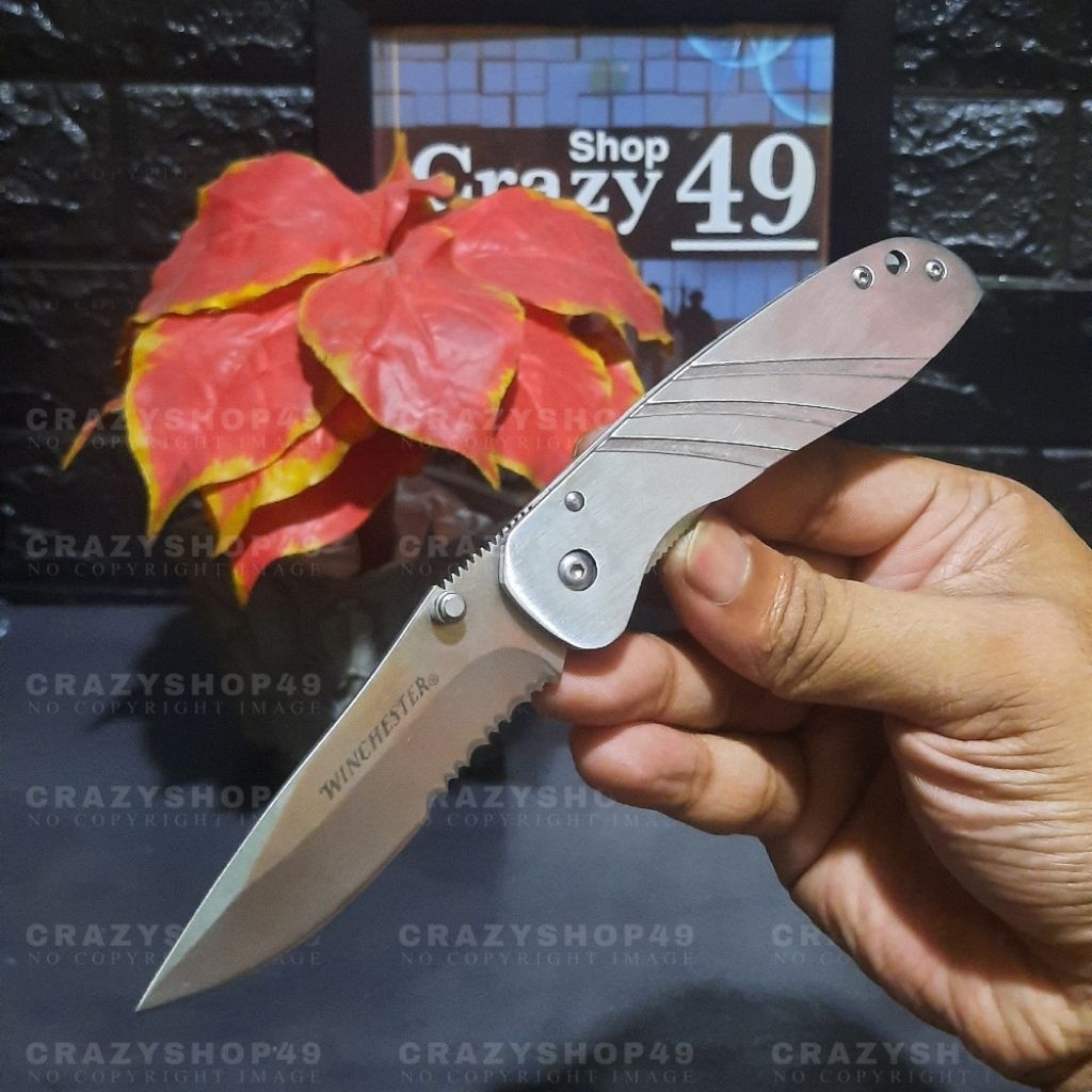 Pisau Survival Lipat Whinchester EDC Outdoor / Pisau Tactical / Survival Kit