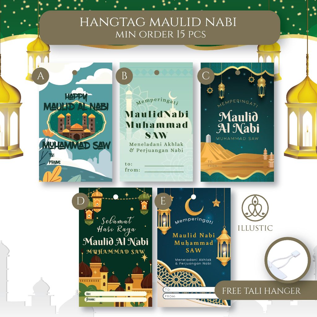 

Hangtag Maulid Nabi Kartu Ucapan Maulud Nabi (FREE TALI)