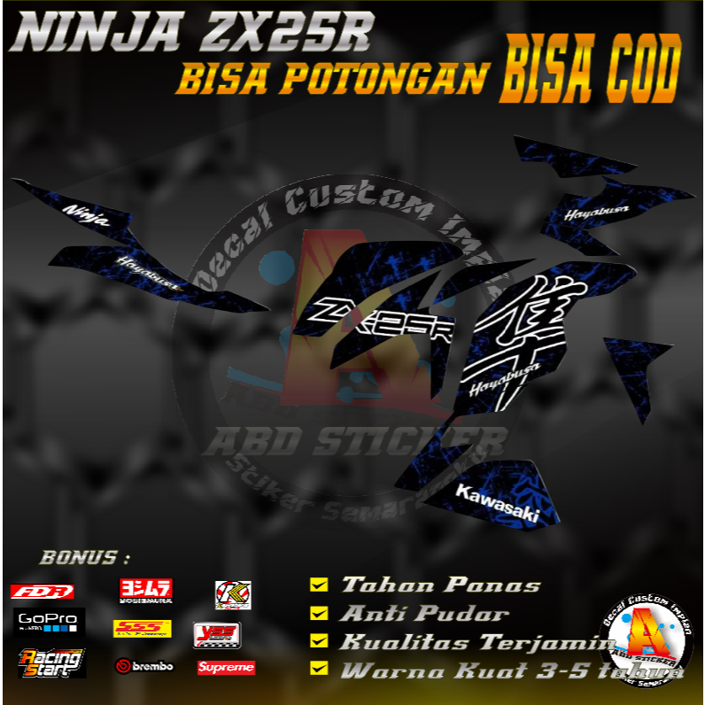 Stiker Decal Motor Kawasaki NINJA ZX25R - Decal Stiker NINJA ZX25R |KODE A113