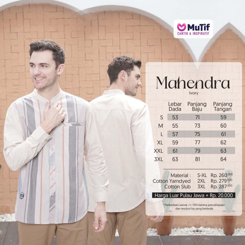 Koko Pria Dewasa MUTIF MAHENDRA | RAHMANIA IVORY || COD || Koko Dewasa Katun Origina Mutif