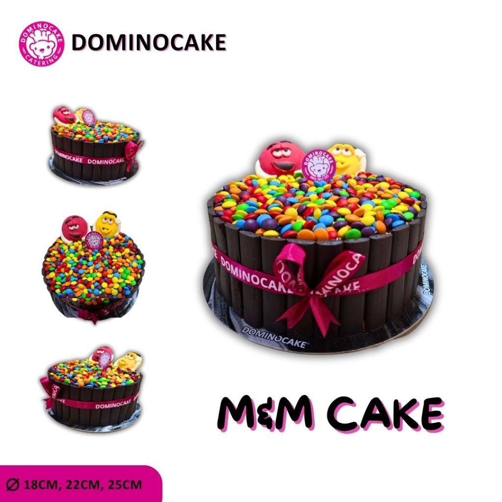 

Dominocake | Cake Topper M&M/Cokelat Chacha | Kue Ulang Tahun