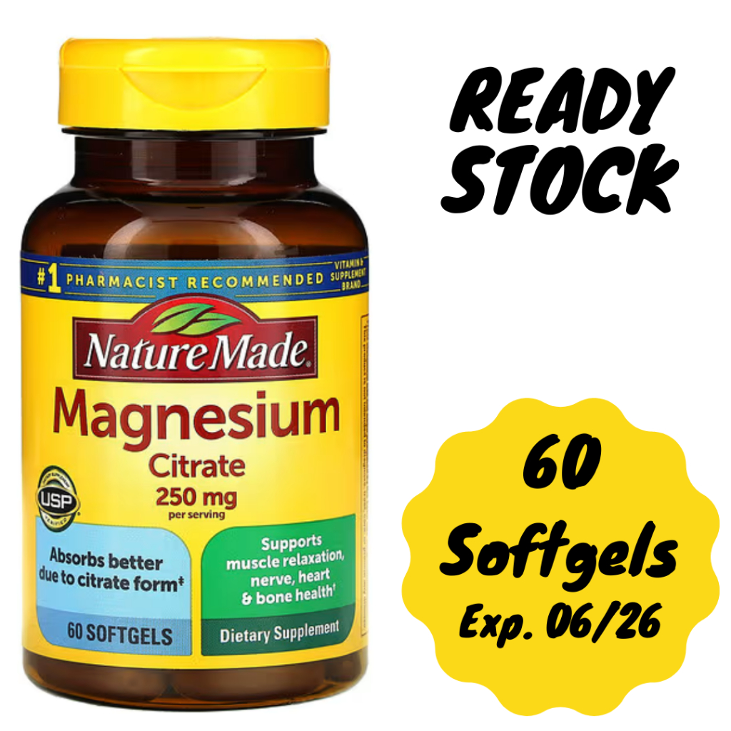 Nature Made Magnesium Citrate 250 mg 60 Softgels