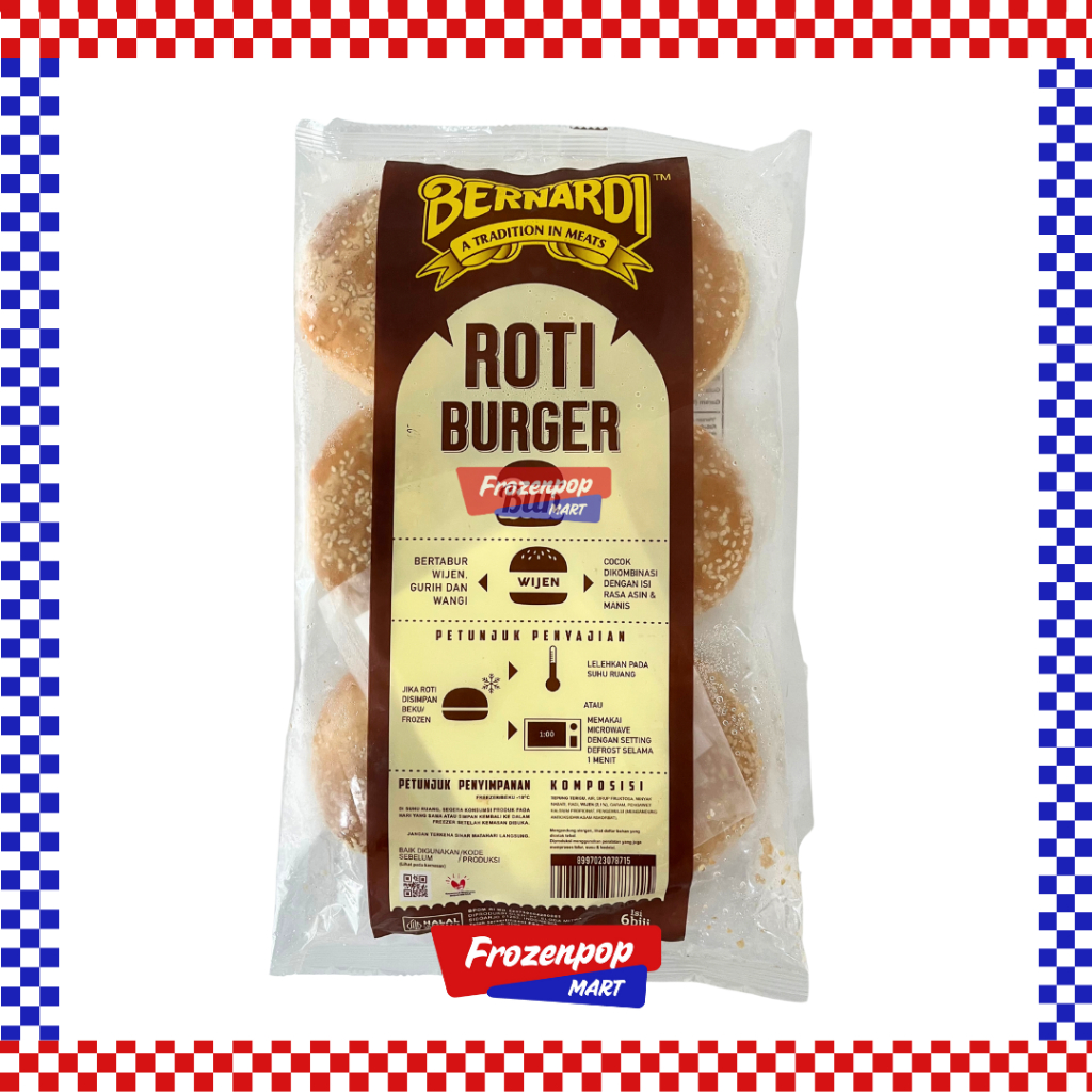 

Bernardi Roti Burger Wijen Isi 6 Pcs Medium / Bernardi Burger Bun Medium [INSTANT MALANG]