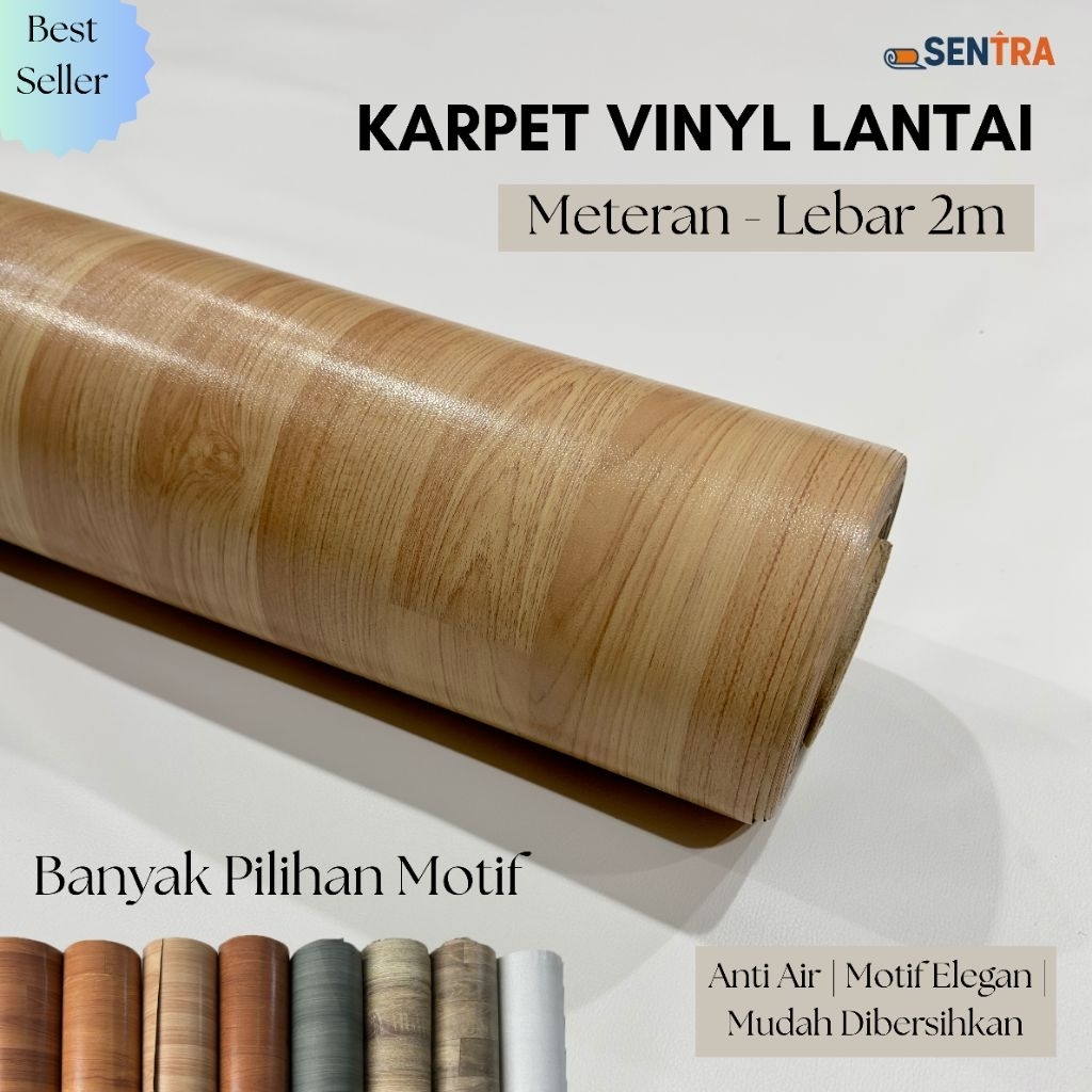 Karpet Vinyl Lantai Motif Kayu Perlak Lantai Tebal Anti Air Waterproof