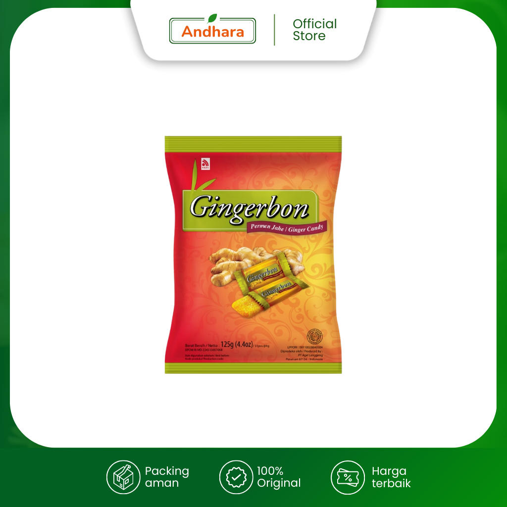 

Permen GINGERBON 120gr Isi 31pcs - Permen Jahe Original