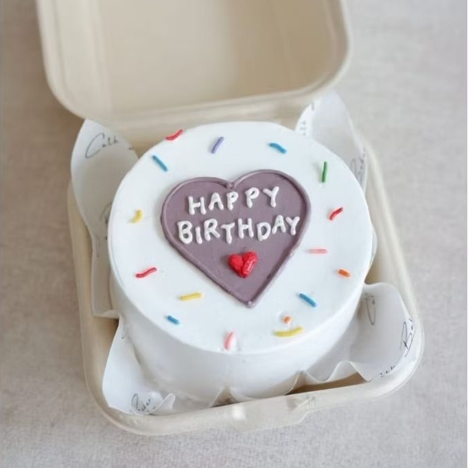 Bento Cake Sprinkle Love / Korean Cake Fresh Cream Cake - Kue Ulang Tahun
