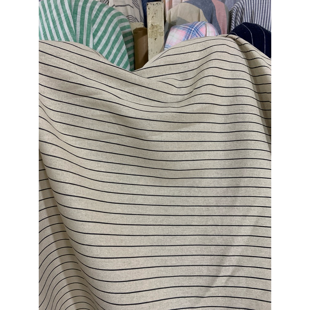 KAIN COTTON LINEN MOTIF SALUR IMPORT ZK