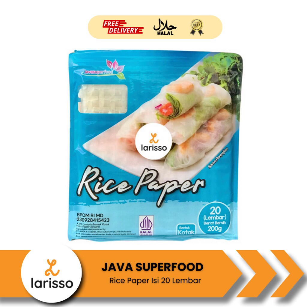 Java Super Food Rice Paper 20 Lembar - Kulit Lumpia Kotak - Kulit Lumpia Vietnam Spring Roll