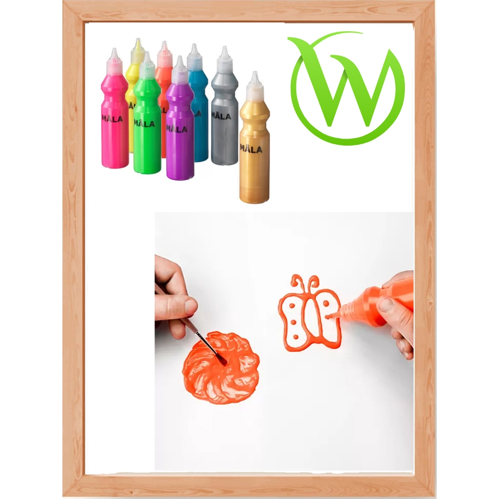 

Cat neon/gliter isi 8 pcs kreativitas imajinasi siap pakai MALA Fluorescent/glitter paint, warna campuran