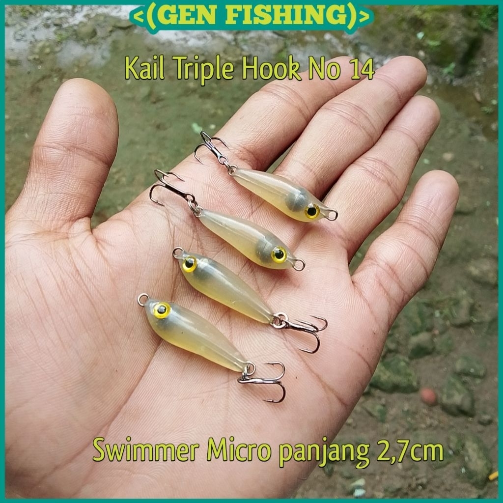 Lure Upil Swimmer Umpan Casting Hampala 2,7cm SwimBait Beby Gt