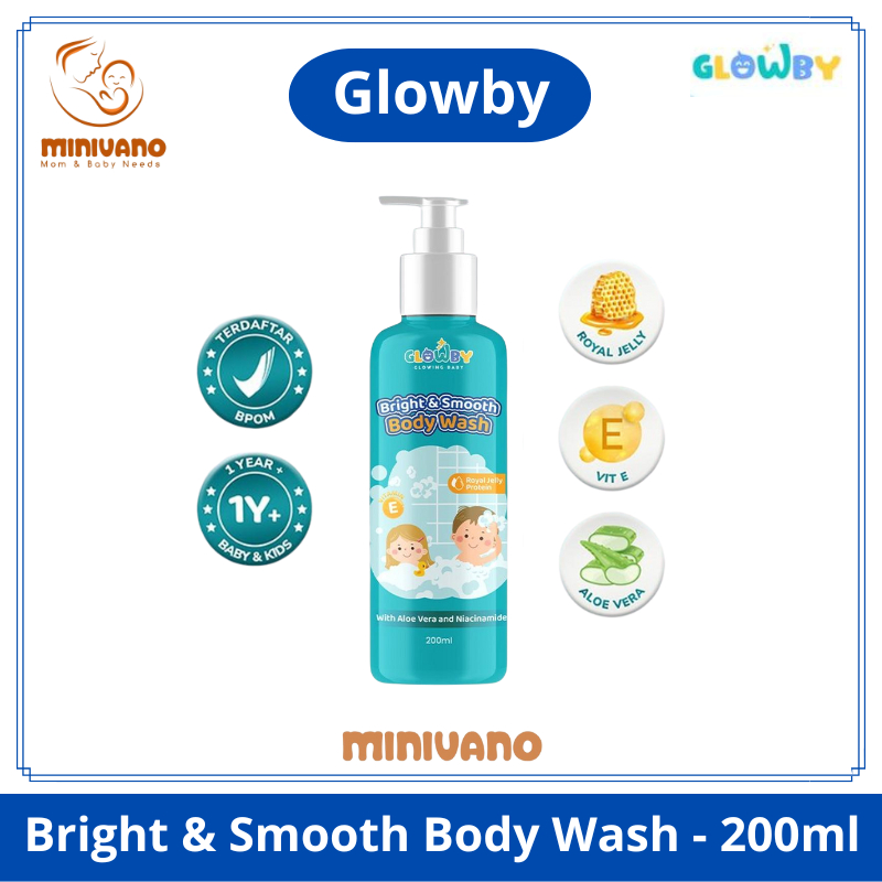 Glowby Bright And Smooth Body Wash - Sabun Mandi Pencerah Kulit Anak - 200 ml