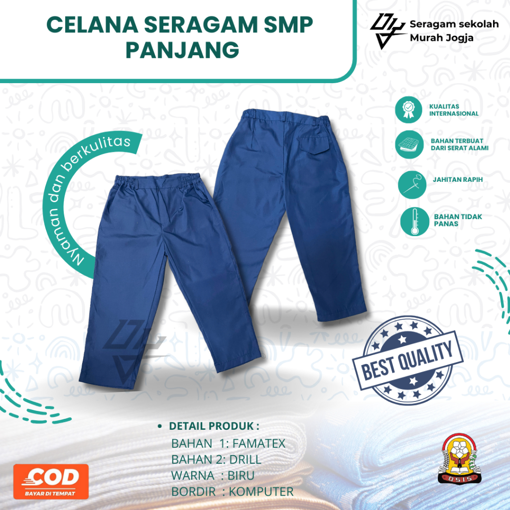 CELANA SMP CELANA SERAGAM SMP CELANA PANJANG SMP SERAGAM CELANA PANJANG SMP MURAH