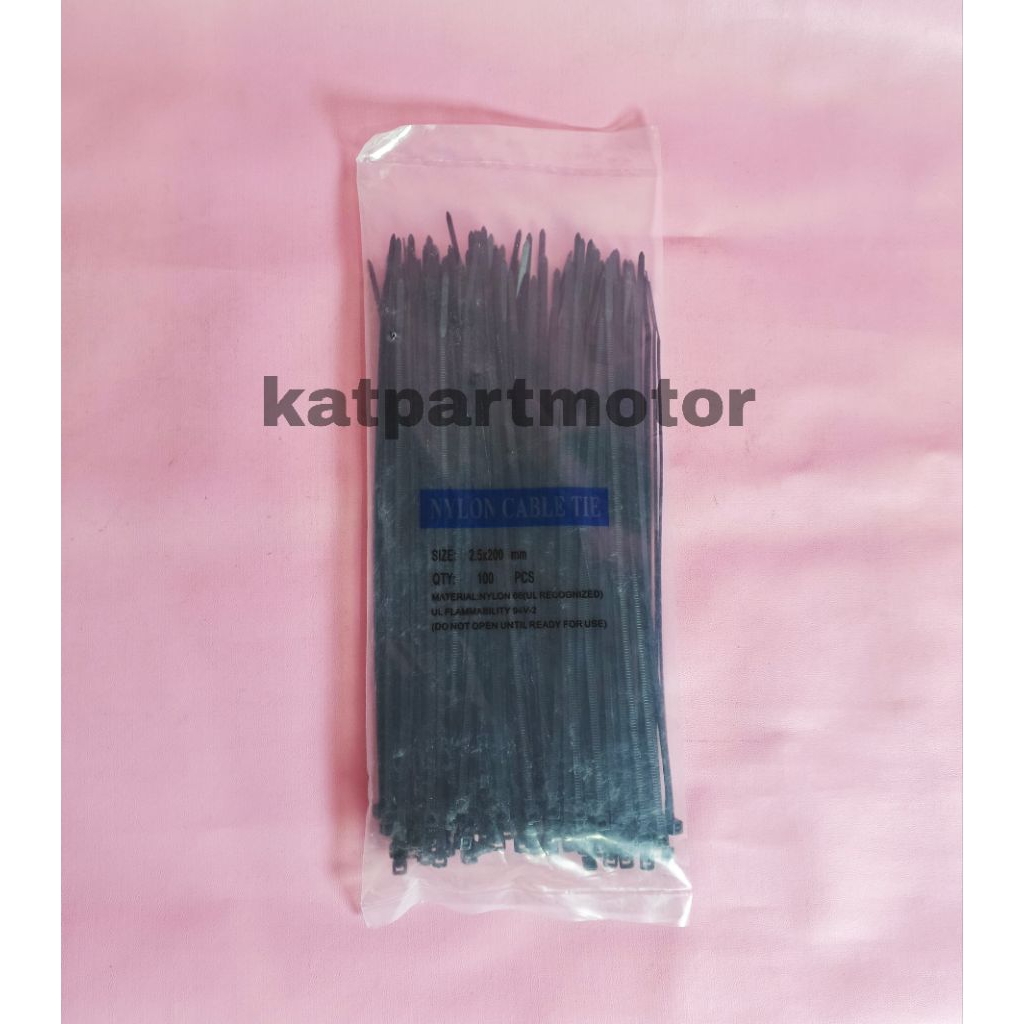 

KABEL TIES 2,5 × 200 MM ISI 100 PC CABLE TIES PERAPIH 2,5×200MM