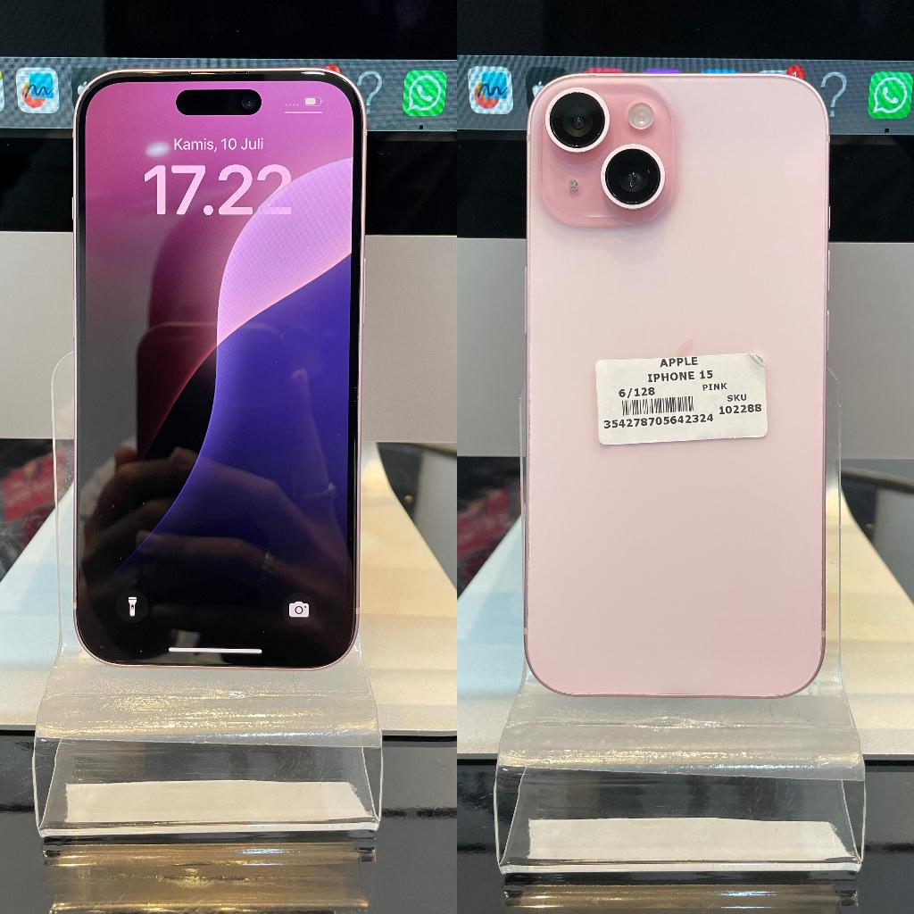 Handphone Hp iPhone 15 6/128GB Pink Second
