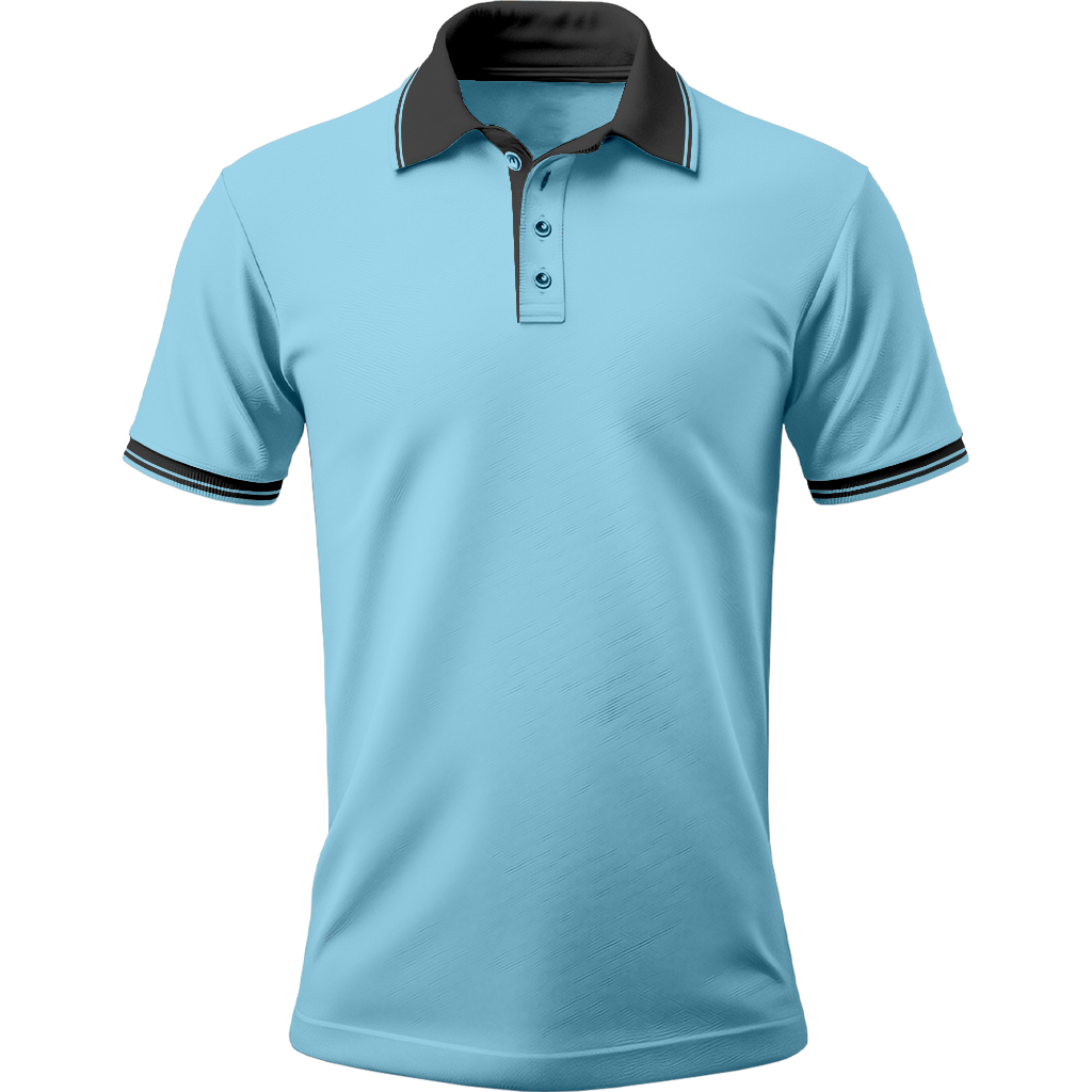 KAOS KERAH/ KAOS POLO/ POLOSHIRT UNISEX BIRU LAUT KERAH HITAM LENGAN PENDEK