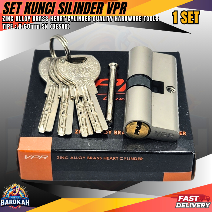 VPR 1 Set Silinder / kunci Cylinder Ukuran kecil 3cmx6cm Zinc Alloy Brass Cylinder  komputer key / S
