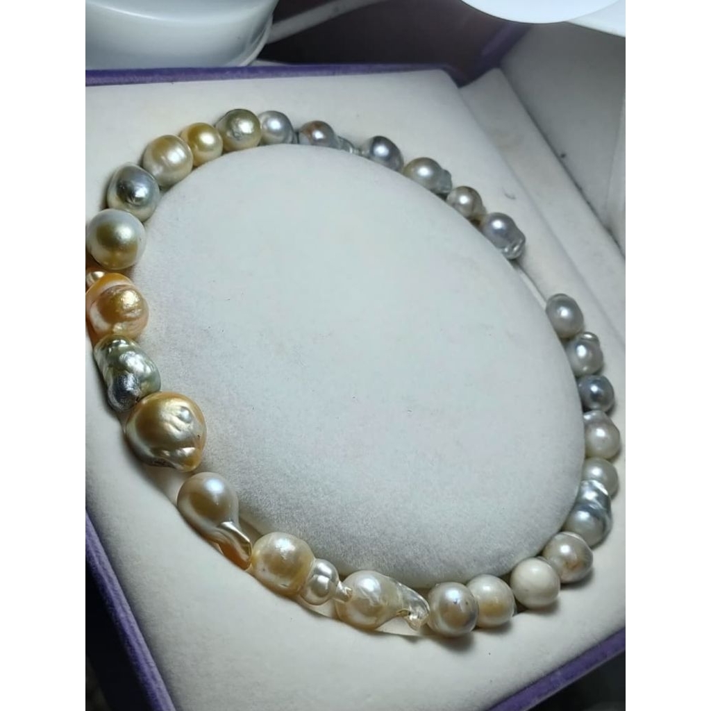 Mutiara laut baroq lengkap sertifikat dan box mutiara