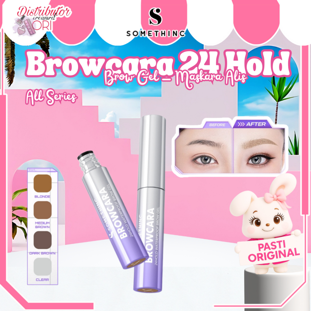 SOMETHINC Browcara 24Hold Waterproof Brow Gel - Maskara Alis Tahan Lama Anti Air Smudgeproof | Distr
