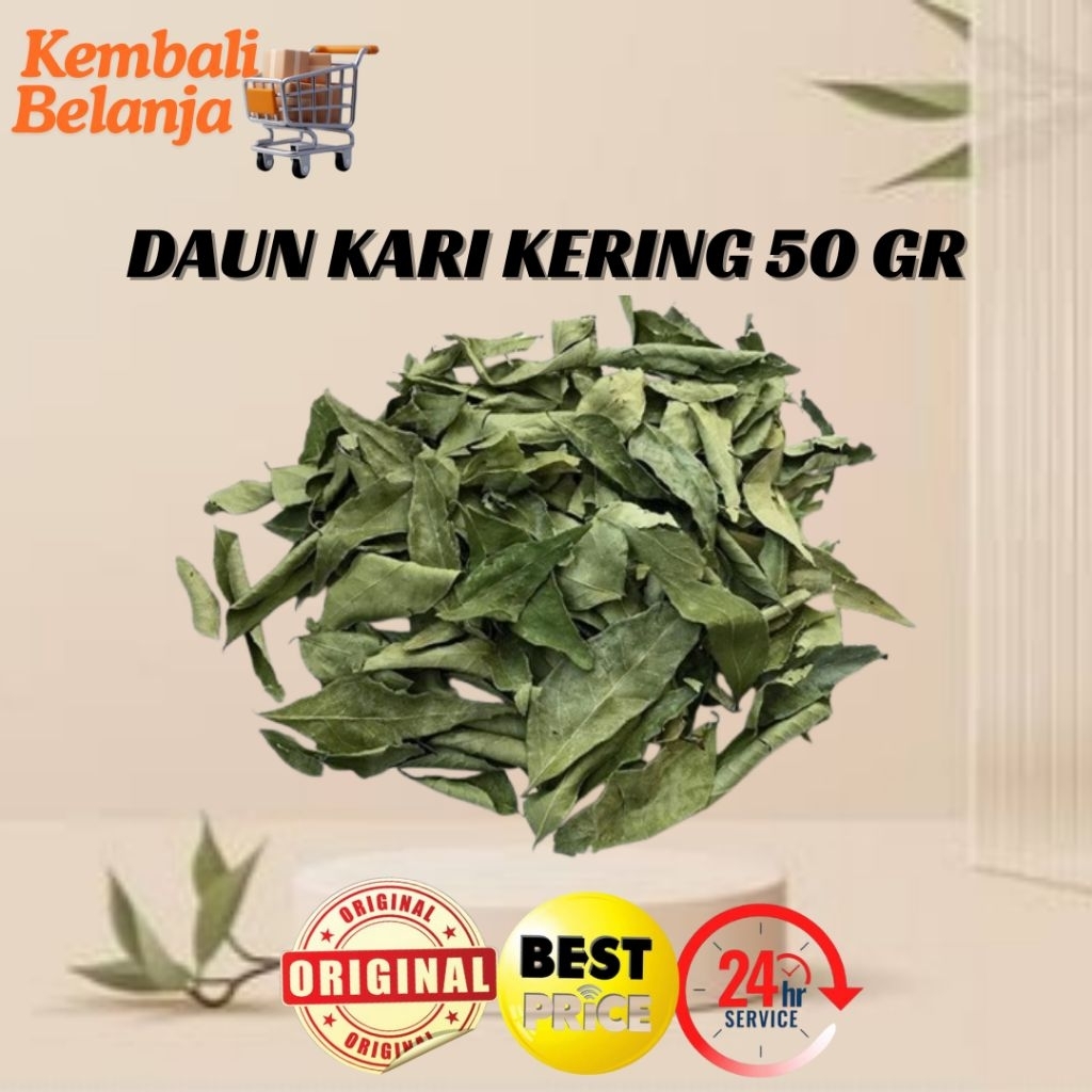 

Daun Kari Kering 50 Gram/ Daun Kare Kering/ Daun Salam Koja Kering/ Dry Curry Leaves