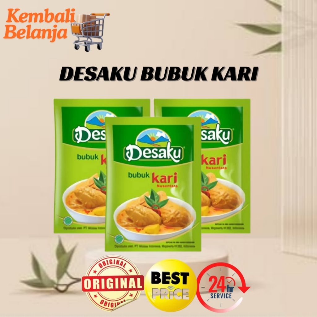 Desaku Bumbu Kari 15 Gram/ Bubuk Kari Desaku/ Bubuk Kari Sachet/ Bumbu Kari Enak Praktis