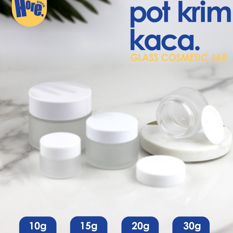 Pot Cream 10g 15g 20g 30g Frosted Import Glass Jar Kaca 30 Gram Frosted Wadah Krim Kosmetik