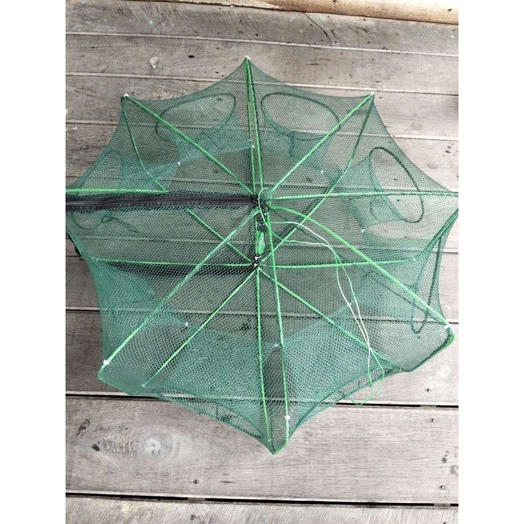 bubu lipat resleting 8 lubang jaring ikan udang bubu payung / bubu ikan jebakan perangkap