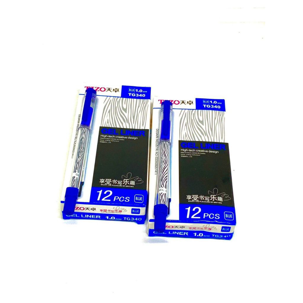 

[YOBANA] TIZO GEL INK PEN GEL LINER PULPEN CAIR BIRU 12PCS TG340