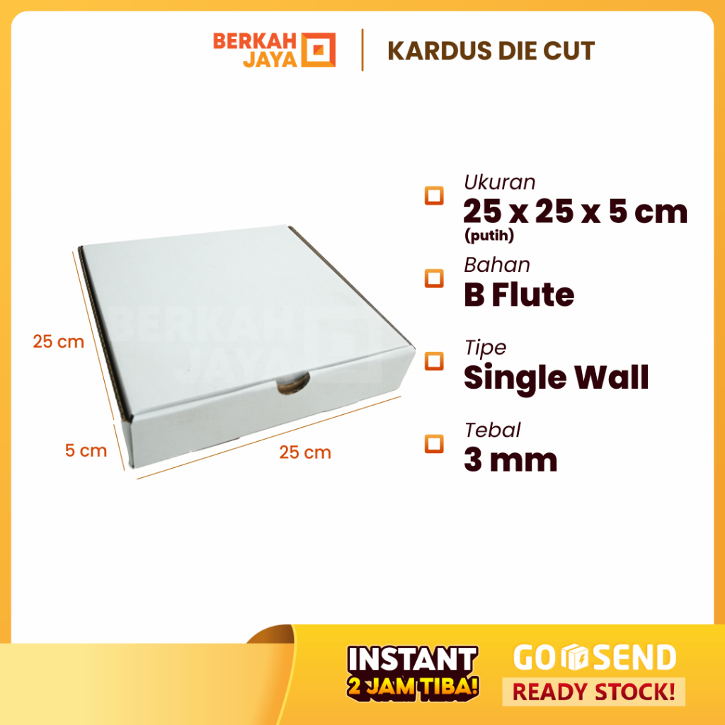 

[KHUSUS INSTANT] 25x25x5 cm Putih Box Pizza / Kardus / Hampers / Dus Packing / Gift Box / Aksesoris / Die Cut / Kotak Kado / Kotak Pigura Wisuda / Hampers Kaos / Hampers Mukena / Box Snack / Hampers Kue Kering 250gr (Kardus Pizza Putih 25 x 25 x 5 cm)