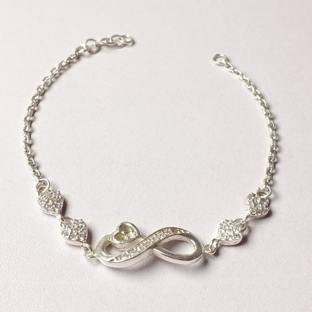 Gelang Model Permata Perak Asli 925 Gelang Tangan Wanita Terbaru Rantai Medan Gelang Model Love Perm