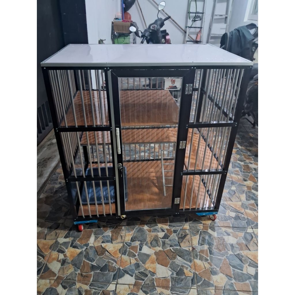 kandang kucing 3 tingkat jumbo alumunium