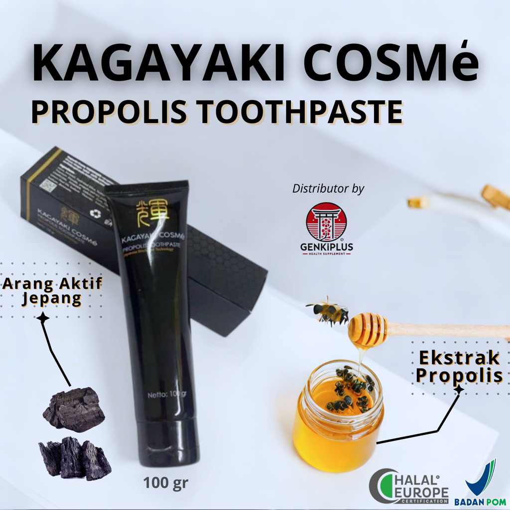 Pasta Gigi Propolis dan Binchotan Premium Jepang - Kagayaki Cosme - Bebas Bakteri & Napas Segar