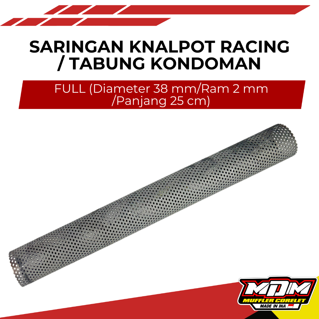 MDM RACING MUFFLER Saringan FULL inlet 38MM 50MM 38/50MM 38/45MM PANJANG 25 CM