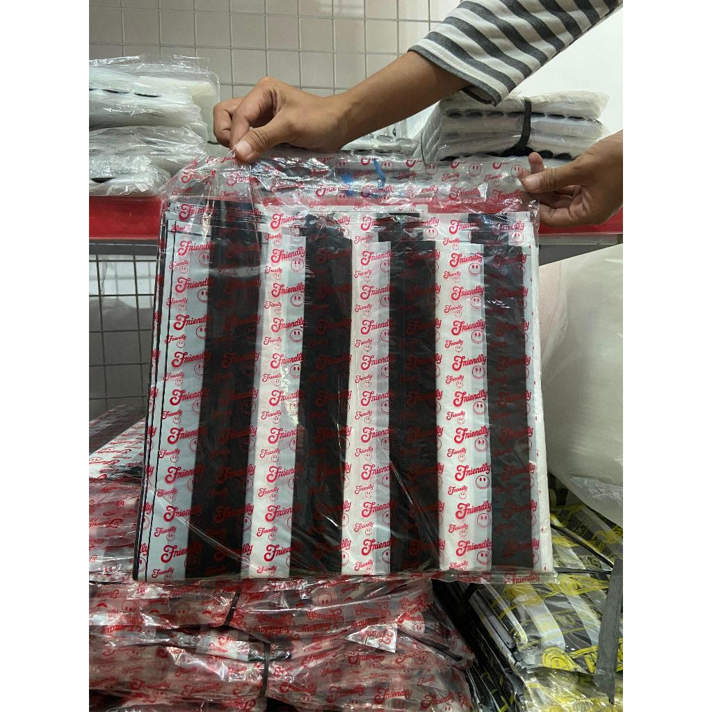 Aneka Plastik Kresek Salur Lorek Warna - Hitam Putih / Biru / Merah Friendly - Kresek Lorek Warna Wa