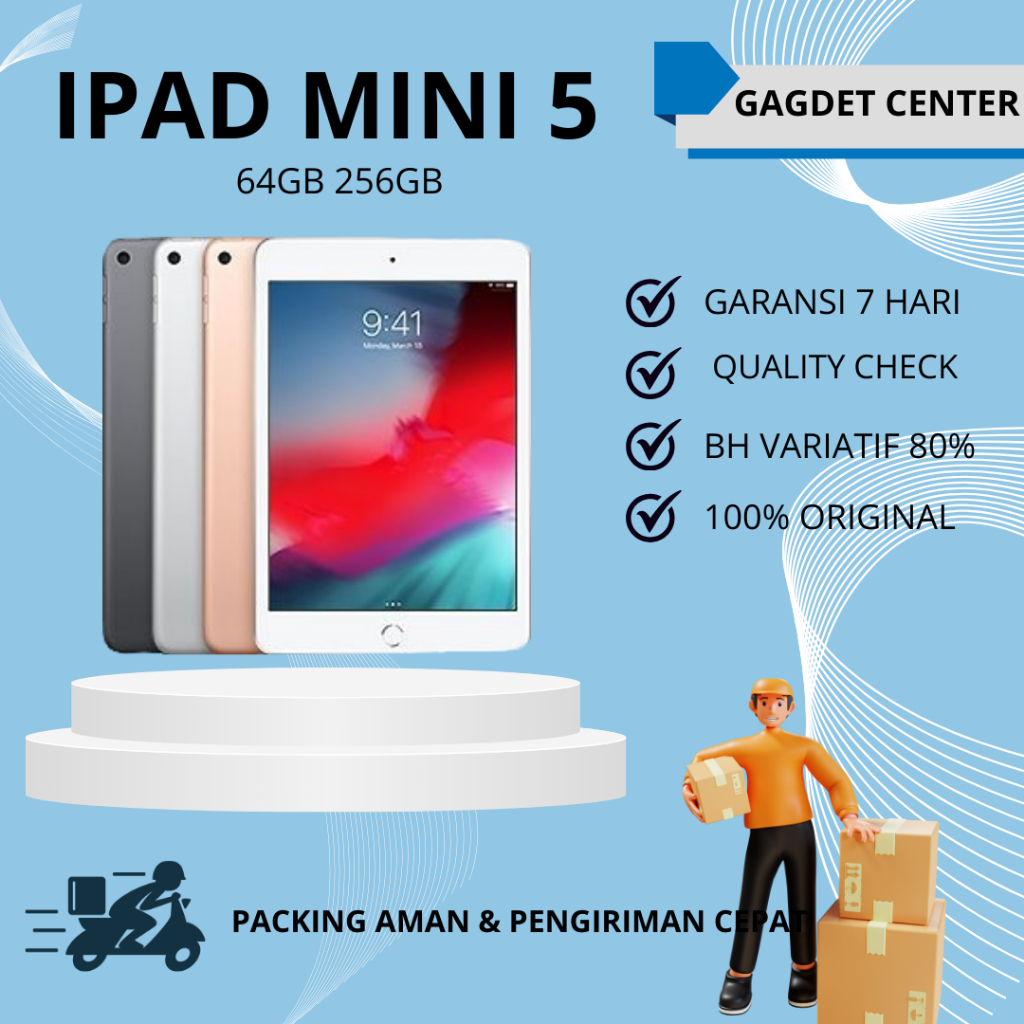 iPad Mini 5 64GB 256GB Wifi Only Second Original FULLSET | GADGET CENTER