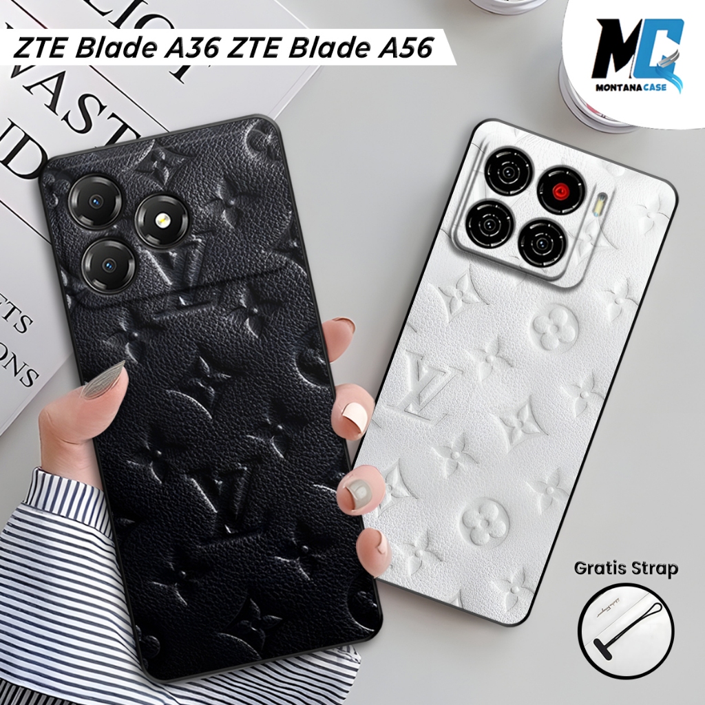 Montana Casing ZTE Blade A56 / ZTE Blade A36 Silikon Printing Gambar LV Texture | Case Full Karet HP